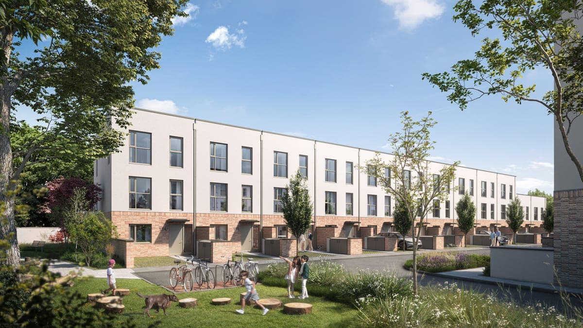 CGI of contemporary houses at The Poplars, Shankill