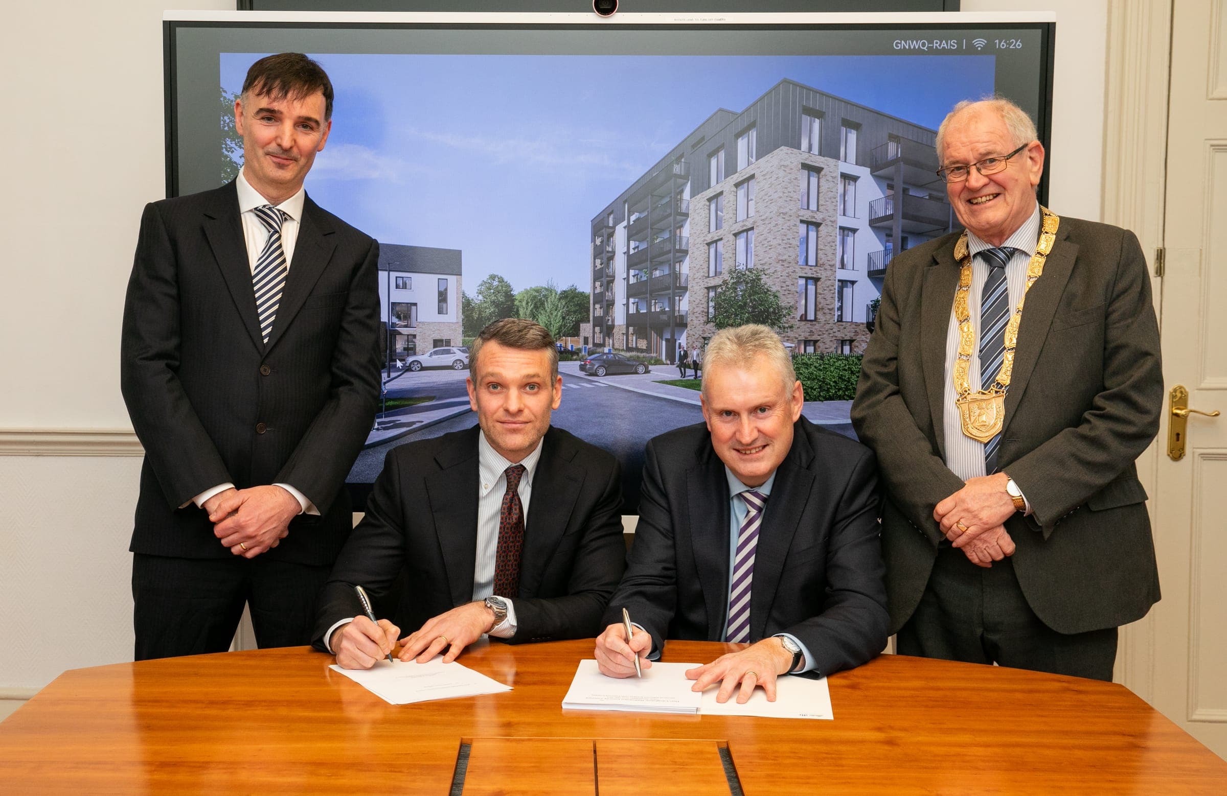Contract signing for the delivery of 80 affordable homes at Highpoint Park with Dún Laoghaire–Rathdown County Council