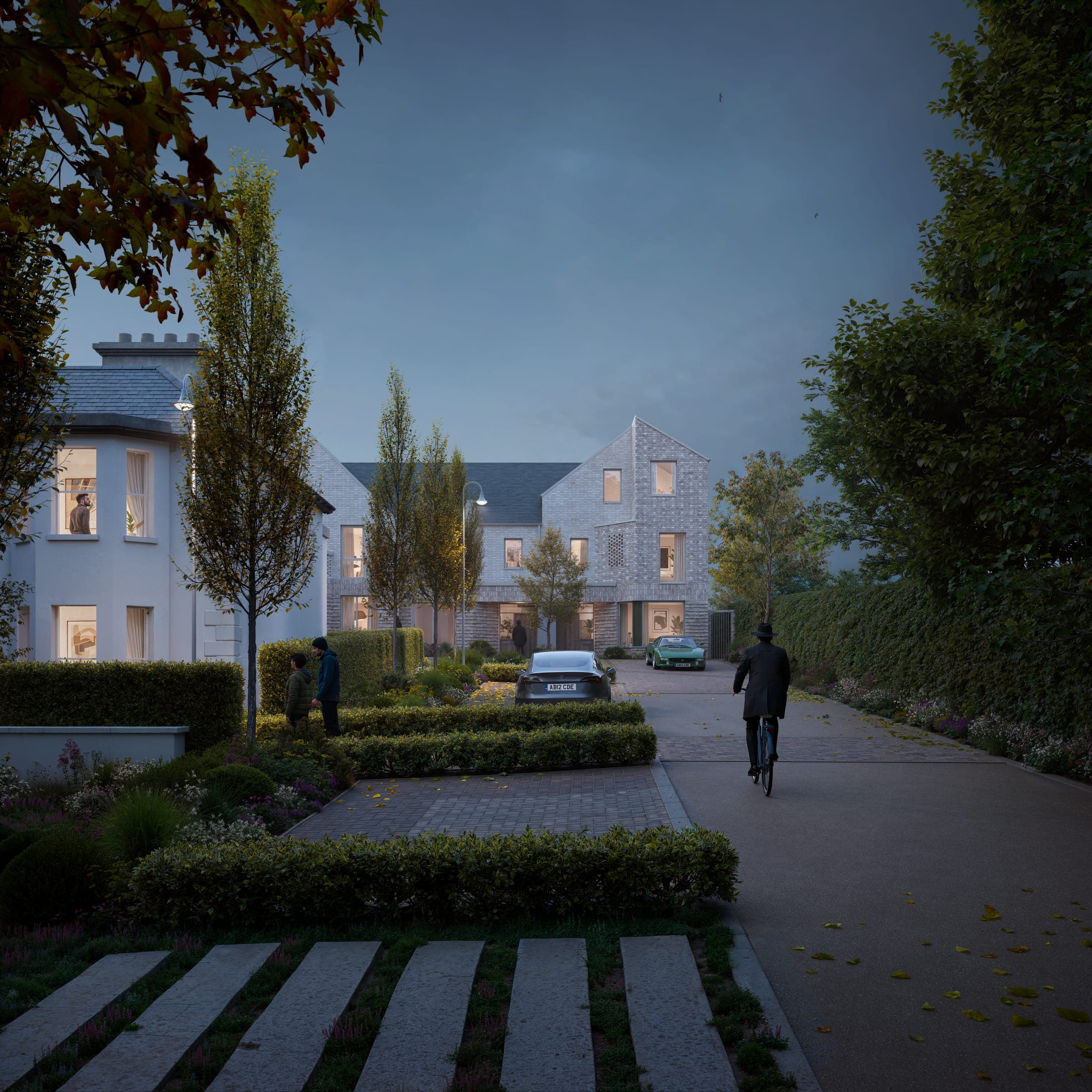 CGI of the approach to Somerville, Howth, at dusk