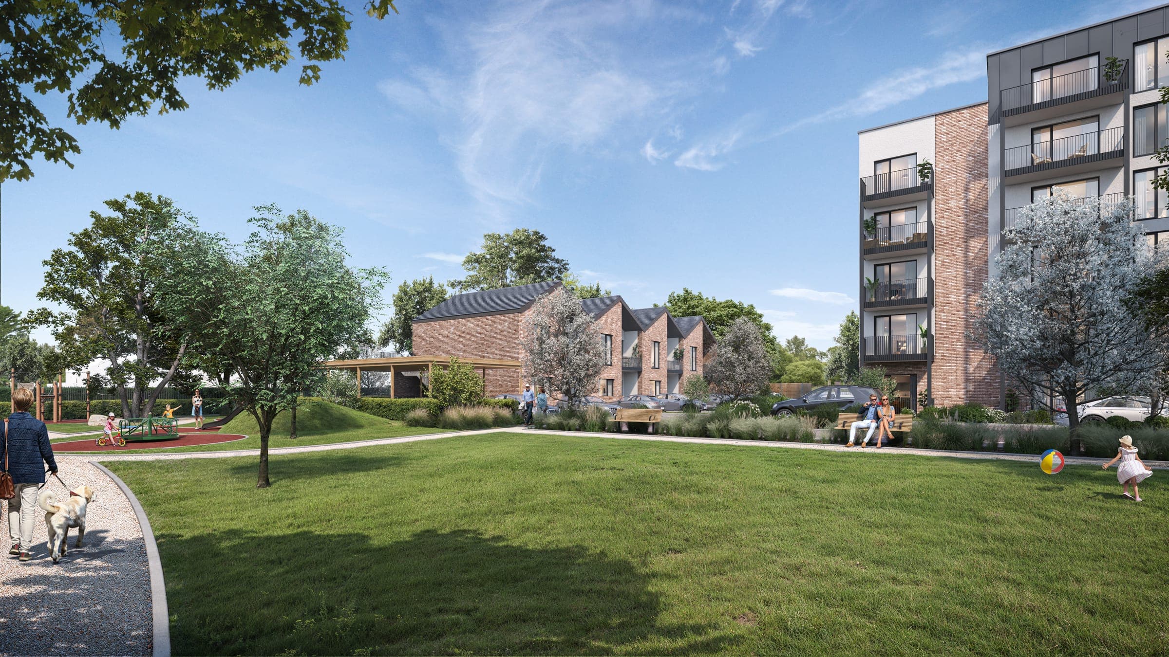 CGI street view of Emmet Gardens on Dundrum Road