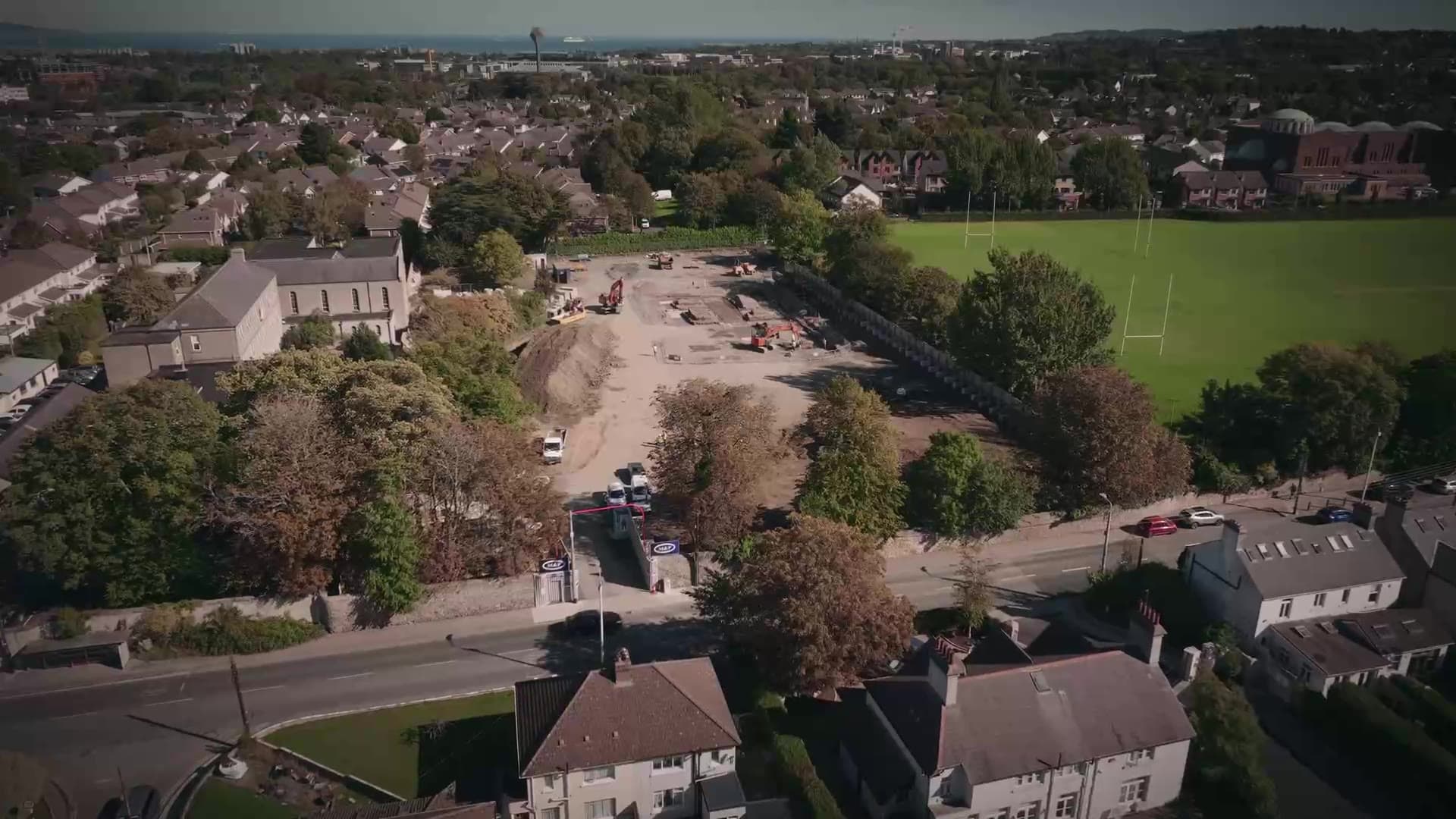 Aerial view of the Emmet Gardens construction site in Dundrum