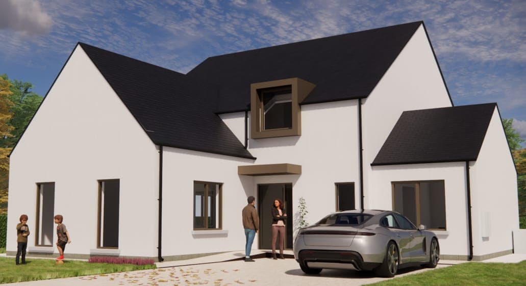 CGI front elevation of a detached house at Pinehurst, Enniskerry