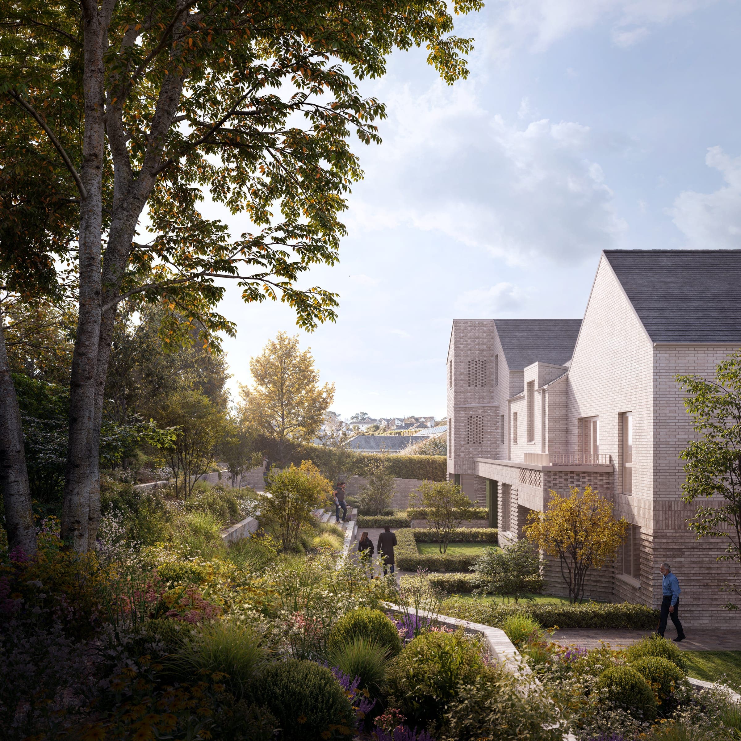 CGI of the landscaped gardens to the rear of Somerville